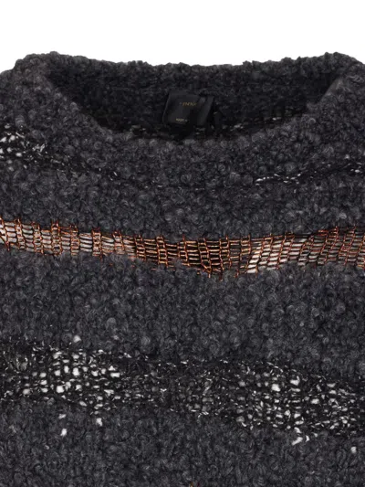 Pinko San Domino Pattern Sweater With Lurex Thread Inserts In Black