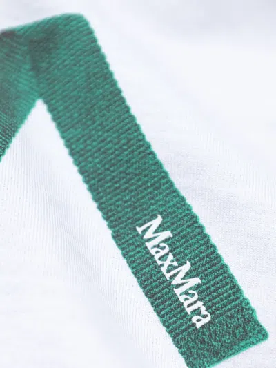 Max Mara Calcio Printed Logo T-shirt In White