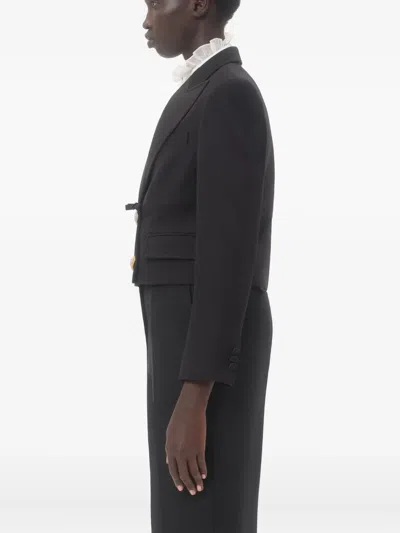 Valentino Double-breasted Cropped Blazer In Black