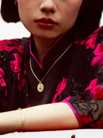 Dower & Hall Snake Talisman Necklace In Gold
