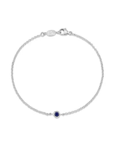 Dower & Hall Dewdrop Sapphire Chain Bracelet In Metallic