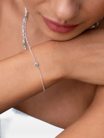 Dower & Hall Dewdrop Sapphire Chain Bracelet In Metallic