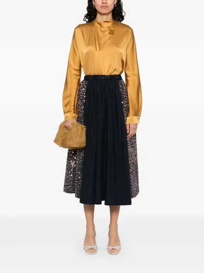 Forte Forte Sequin-embellished Midi Skirt In Black