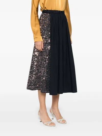 Forte Forte Sequin-embellished Midi Skirt In Black