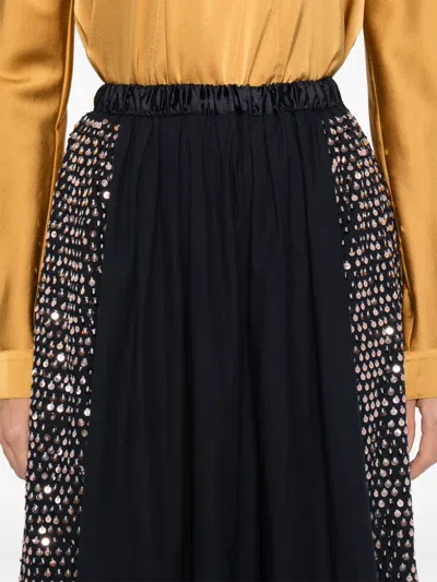 Forte Forte Sequin-embellished Midi Skirt In Black