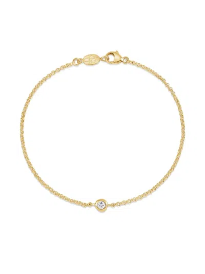 Dower & Hall Dewdrop Sapphire Chain Bracelet In Gold