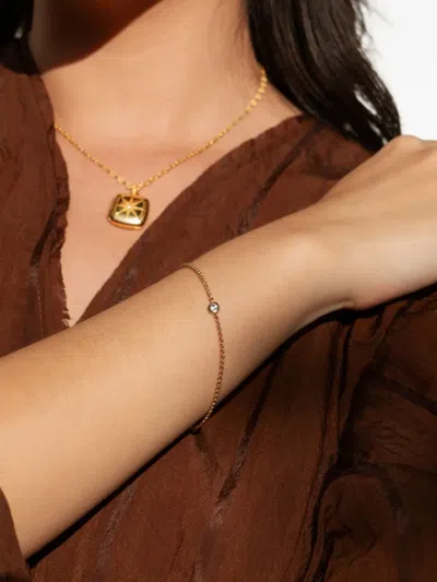 Dower & Hall Dewdrop Sapphire Chain Bracelet In Gold