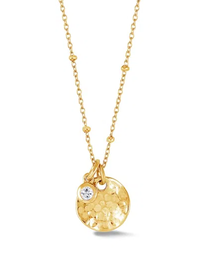Dower & Hall Hammered Disc Sapphire Necklace In Gold