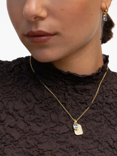 Dower & Hall Octagon-topaz Pendant Necklace In Gold