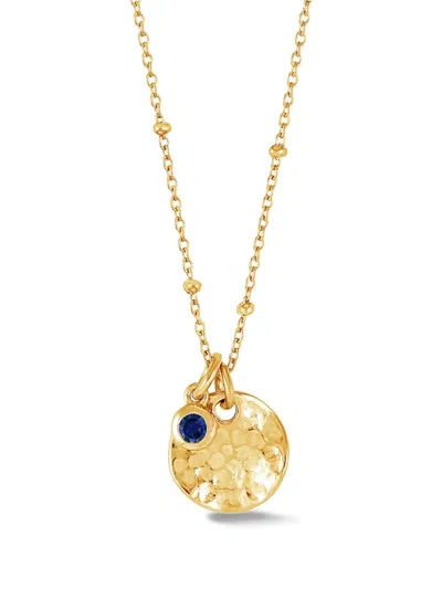 Dower & Hall Hammered Disc Sapphire Necklace In Gold