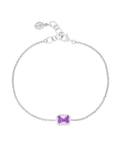 Dower & Hall Octagon-amethyst Chain Bracelet In Metallic