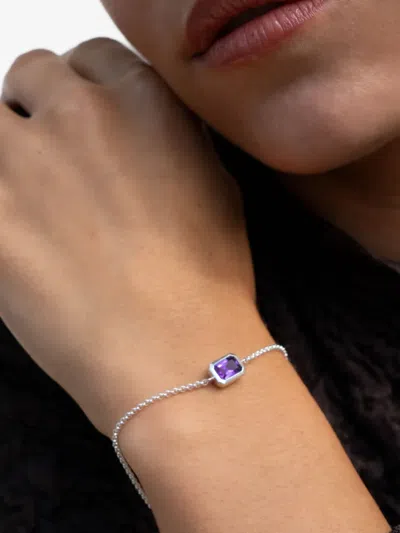 Dower & Hall Octagon-amethyst Chain Bracelet In Metallic