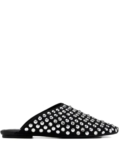 Schutz Crystal-embellished Ballet Flats In Black