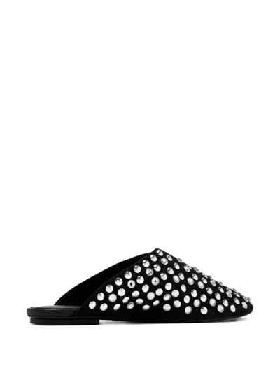 Schutz Crystal-embellished Ballet Flats In Black
