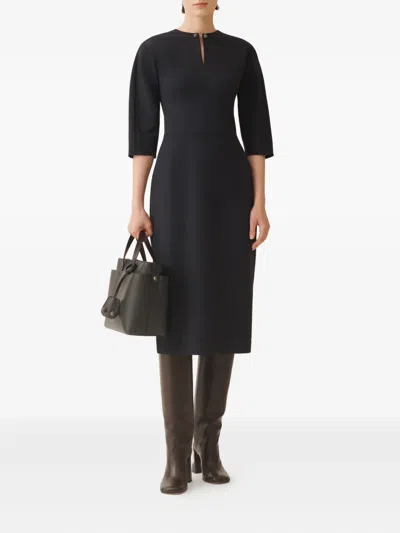 Fabiana Filippi Button-embellished Midi Dress In Black