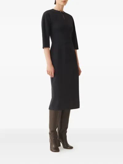 Fabiana Filippi Button-embellished Midi Dress In Black