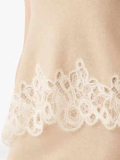 Fabiana Filippi Lace-trimmed Knitted Tank Top In Neutral