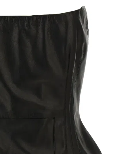 Magda Butrym Strapless Fitted Silhouette Dress With Zipper Accents In Black