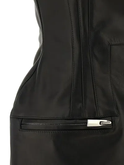 Magda Butrym Strapless Fitted Silhouette Dress With Zipper Accents In Black
