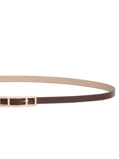 Fabiana Filippi Leather Buckled Belt In Brown