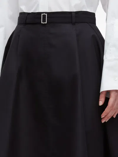 3.1 Phillip Lim Flounce Cotton-blend Midi Skirt In Black