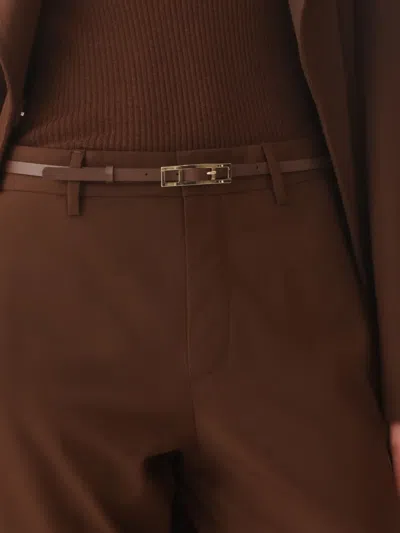 Fabiana Filippi Leather Buckled Belt In Brown