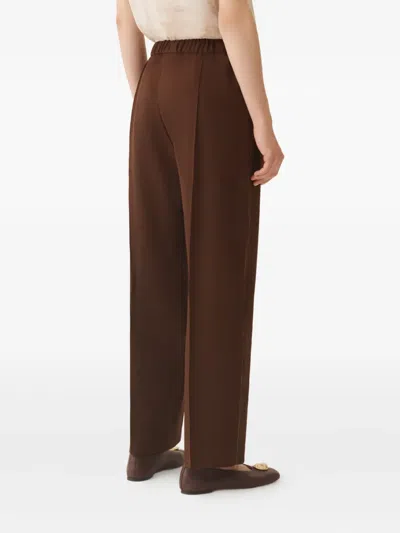 Fabiana Filippi Elastic-waist Side-seam Trousers In Brown