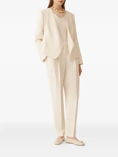 Fabiana Filippi Cady Pleated-front Trousers In Neutral