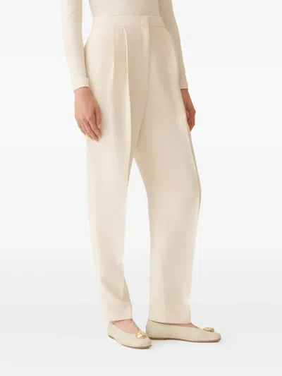 Fabiana Filippi Cady Pleated-front Trousers In Neutral
