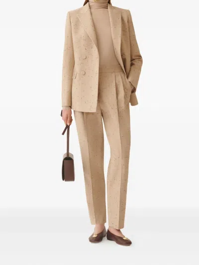 Fabiana Filippi Pleated Speckled Trousers In Neutral