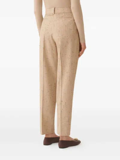 Fabiana Filippi Pleated Speckled Trousers In Neutral