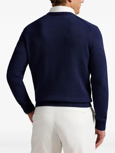 Polo Ralph Lauren Cotton Coolmax Novelty Bear Sweater Refined Navy In Blue
