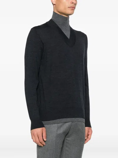 Paolo Pecora Roll-neck Wool Sweater In Gray