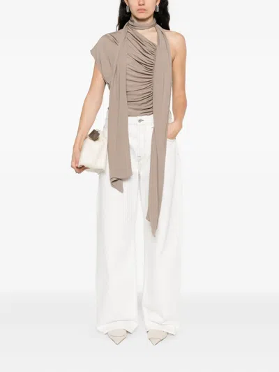 Jacquemus Le De-nimes Wide-leg Jeans In White