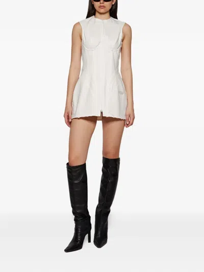 Natasha Zinko Perfect Body Zip-front Corset Mini Dress In White