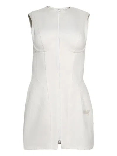 Natasha Zinko Perfect Body Zip-front Corset Mini Dress In White