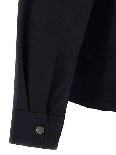 Zegna Padded Techmerino Shirt Jacket In Black