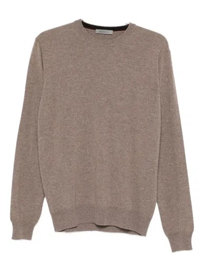 Corneliani Crew-neck Wool Sweater In Neutral