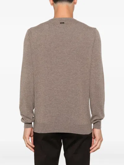 Corneliani Crew-neck Wool Sweater In Neutral
