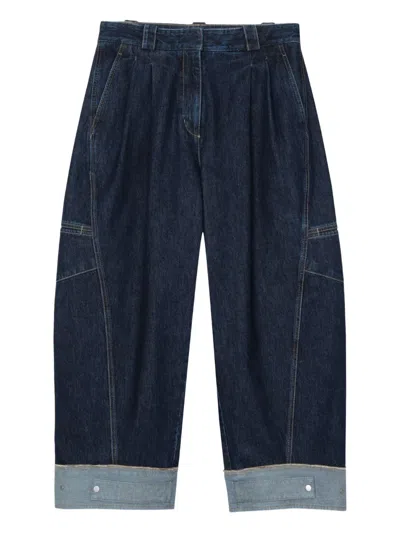 3.1 Phillip Lim Curved Wide-leg Cropped Jeans In Blue