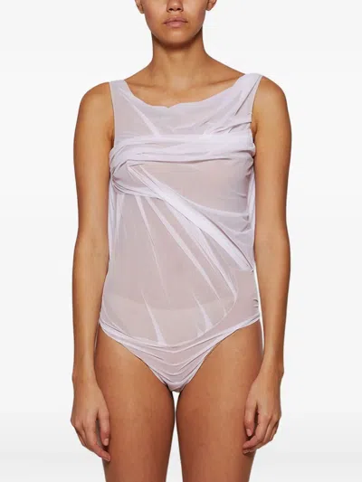 Di Petsa Wetlook Draped Swimsuit In Pink