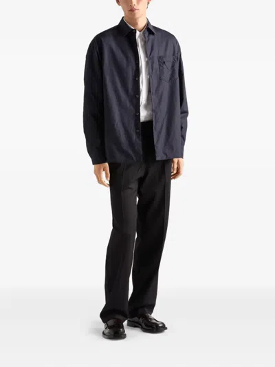 Prada Patch-pocket Cotton Shirt In White