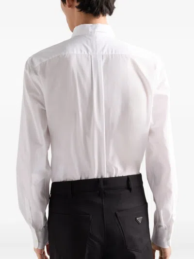Prada Patch-pocket Cotton Shirt In White