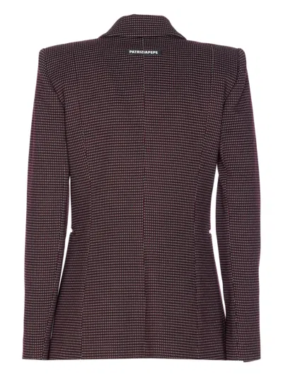Patrizia Pepe Zipped Plaid Blazer In Multi