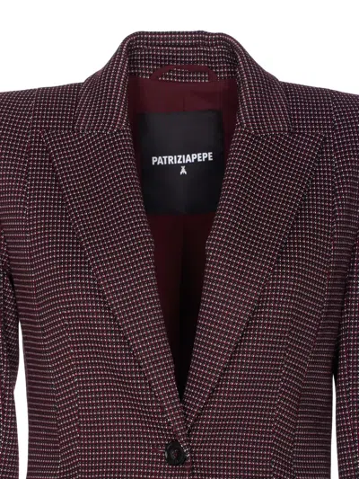 Patrizia Pepe Zipped Plaid Blazer In Multi
