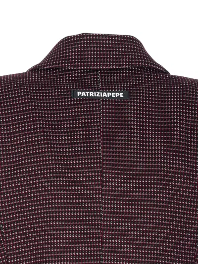 Patrizia Pepe Zipped Plaid Blazer In Multi