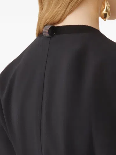 Fabiana Filippi Tie-waist Wide-sleeve Blouse In Black