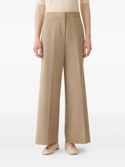 Fabiana Filippi Spoleto Trousers In Bi-stretch Fresco Wool In Nude