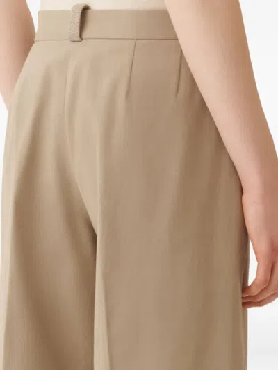 Fabiana Filippi Spoleto Trousers In Bi-stretch Fresco Wool In Nude