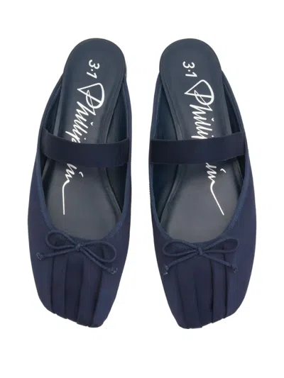 3.1 Phillip Lim Bow-detail Pleated Mules